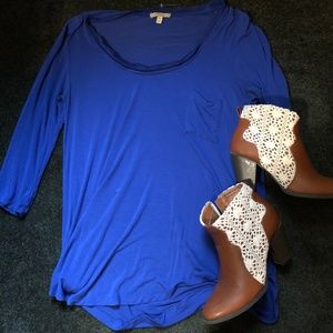 Royal Blue Bordeaux Top (Anthropologie)